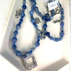 Blue jasper NWT White House Black Market Charm Necklace